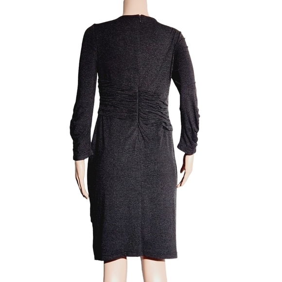 ADRIANNA Papell Sheath Dress With Ruched Waist and Sleeve Size 10 - Picture 5 of 11